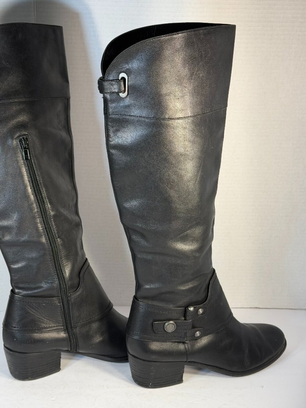 Women's Black Leather Size 10 Tall boots